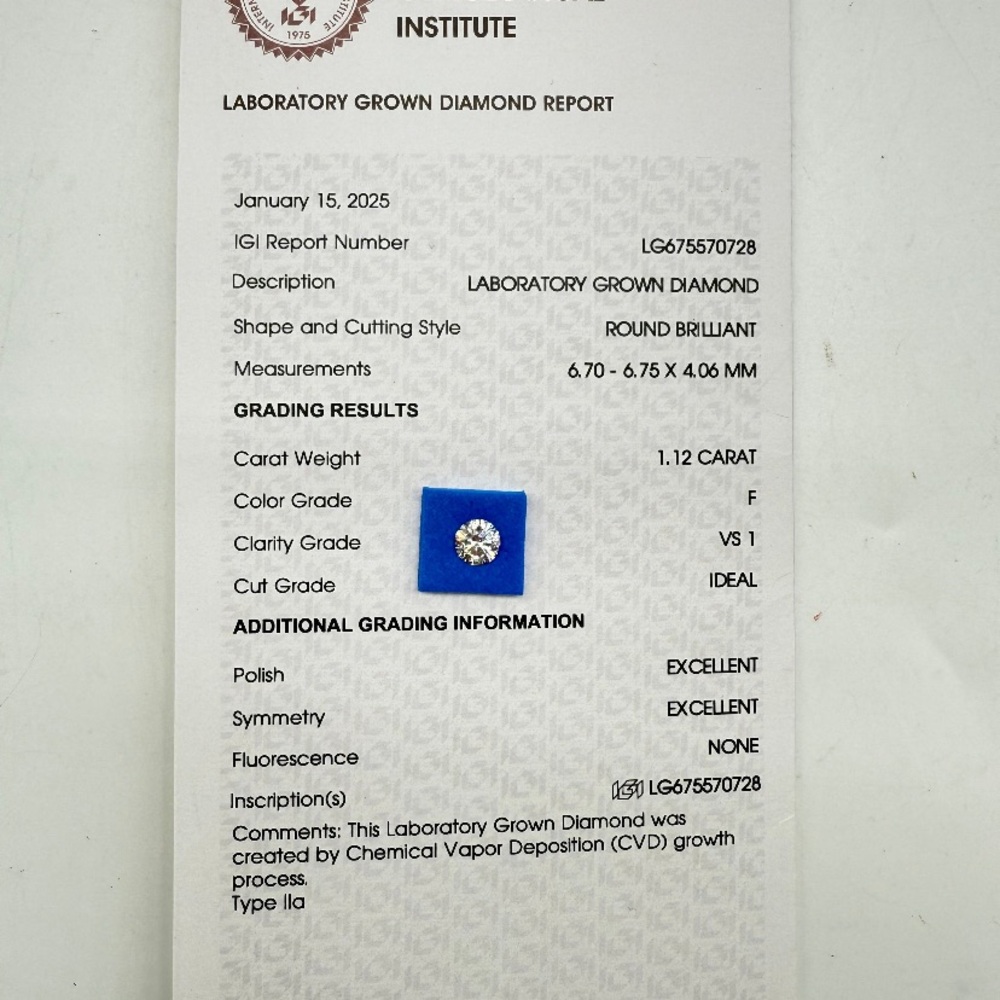 Laboratory Grown Diamond 1.12 Carat